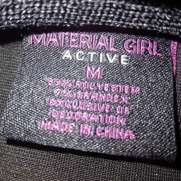 Material Girl Active Black Velour Cold Shoulder Shirt Size Medium - Picture 5 of 6